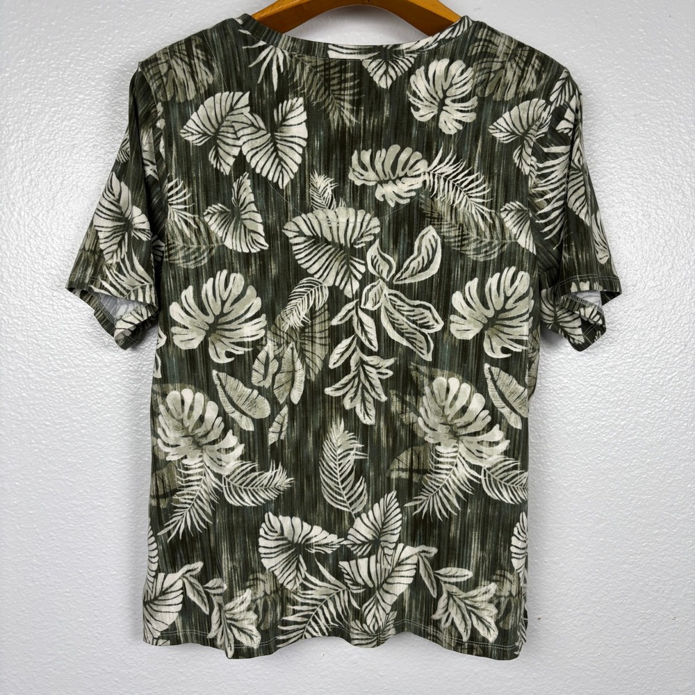 D&Co Beach Tropical Palm Leaf Lounge Set Womens M/L Green Capri Pants Pockets - Picture 4 of 16